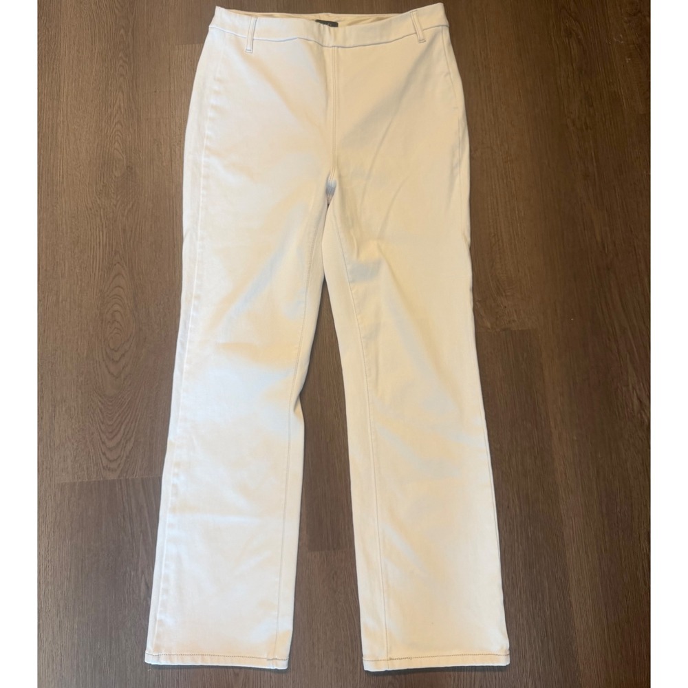 Lysse New York Womens White Straight Leg Denim Leggings Size L Pull On Pants